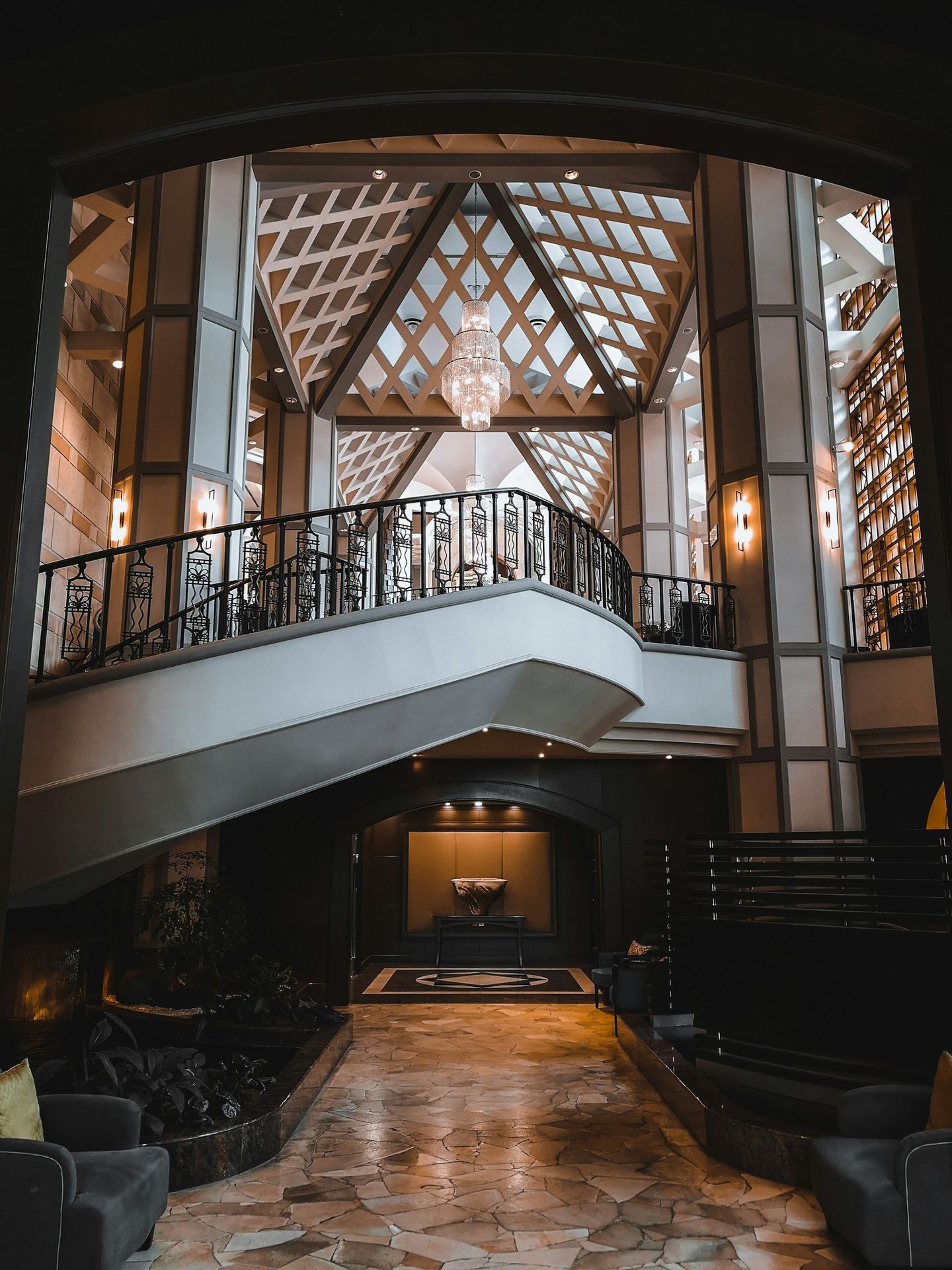 white and black staircase